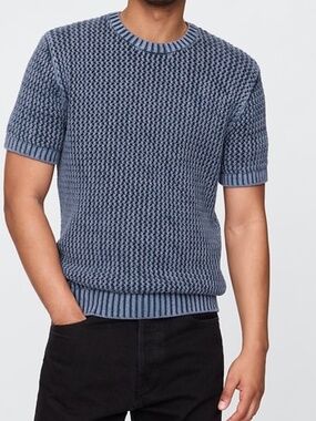 Gap Crochet Mesh Sweater Tee Open Knit Coastal Minimalist Summer Men's Large